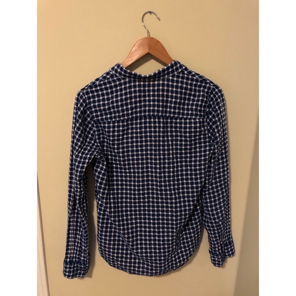 Hollister Navy Plaid Button Down Shirt - Picture 2 of 3